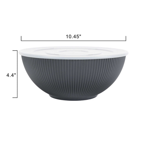 - Black 4-Piece Eco-Friendly Recycled Plastic Serve Bowl Set