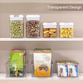 4-Piece Clear Plastic Food Storage Organizer Bins for Pantry Kitchen Fridge Cabinet Organization, 4 Compartment Holder
